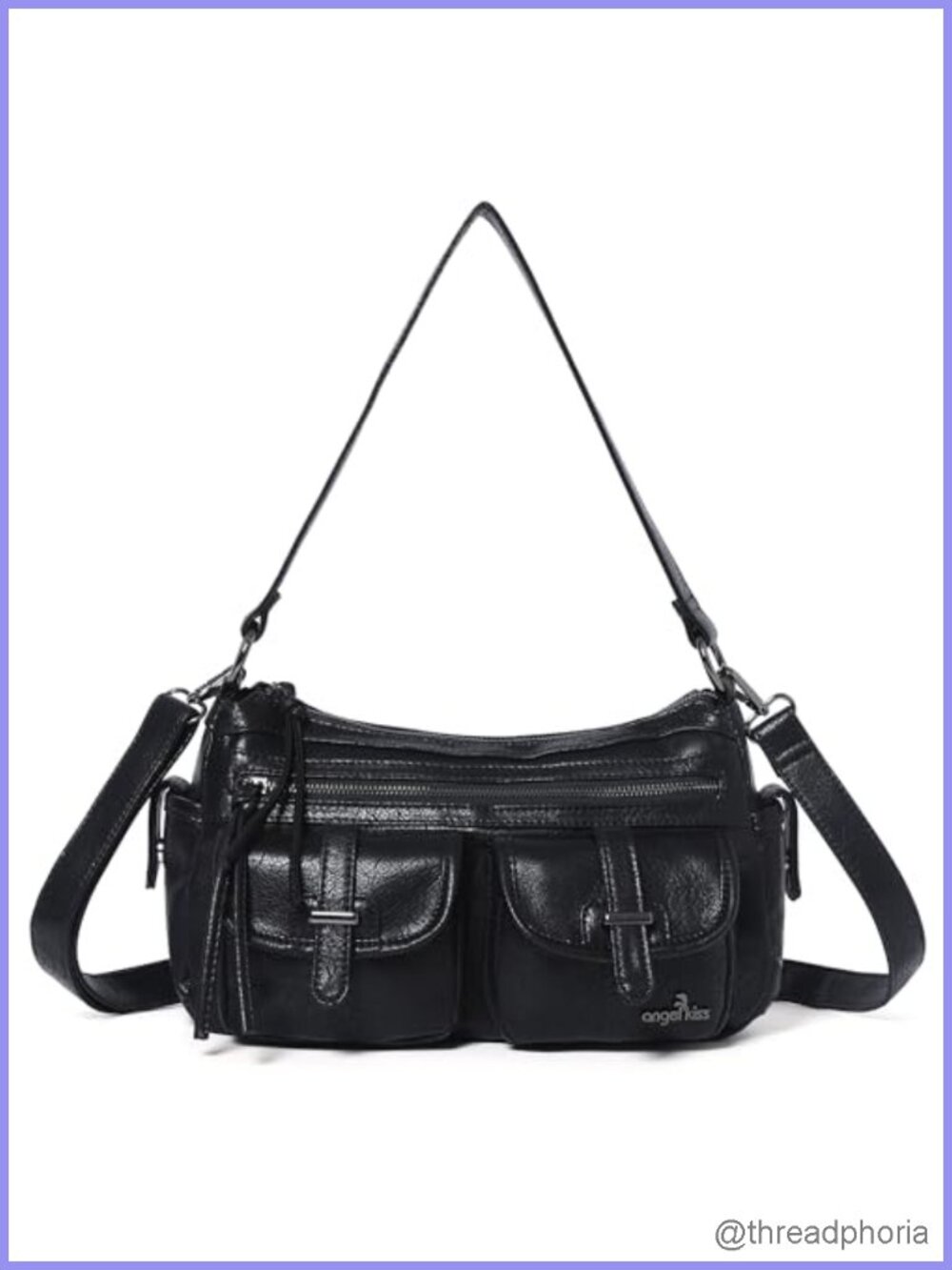 Hobo Purse Crossbody Bag Women Vegan Leather Multi Pocket Handbag Adjustable